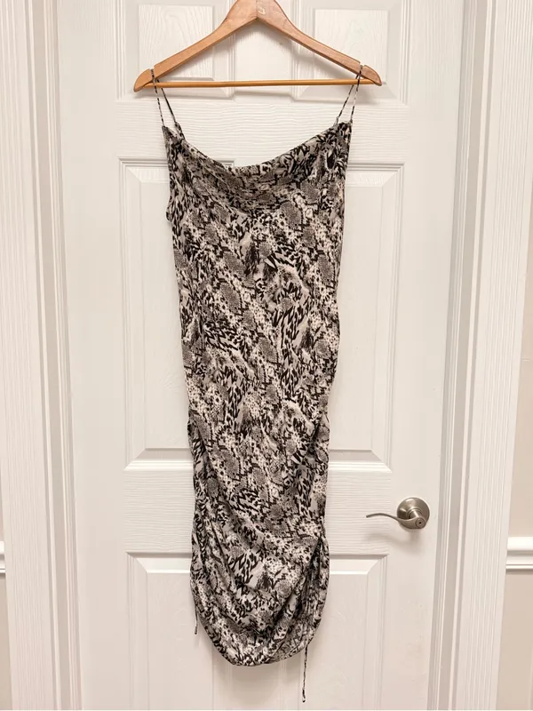 Free‎ People Day To Night Ruched Side All Over Animal Print Slip Dress Small - Image 2