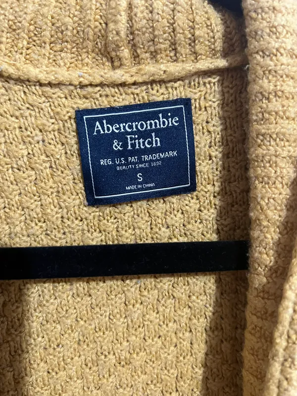 Abercrombie Womens Yellow Wool Blend Oversized Open Cardigan Size S - Image 6