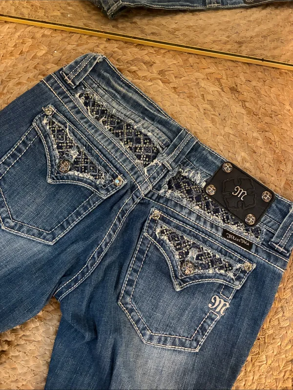 Miss Me Blue Flare Jeans with Faded Wash - Image 5