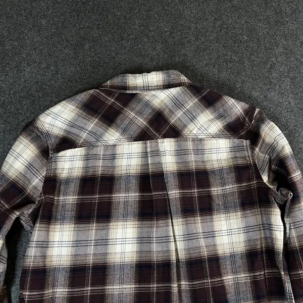 Carhartt Brown Plaid Button Down Flannel Shirt Womens Large Outdoor workwear - Image 10