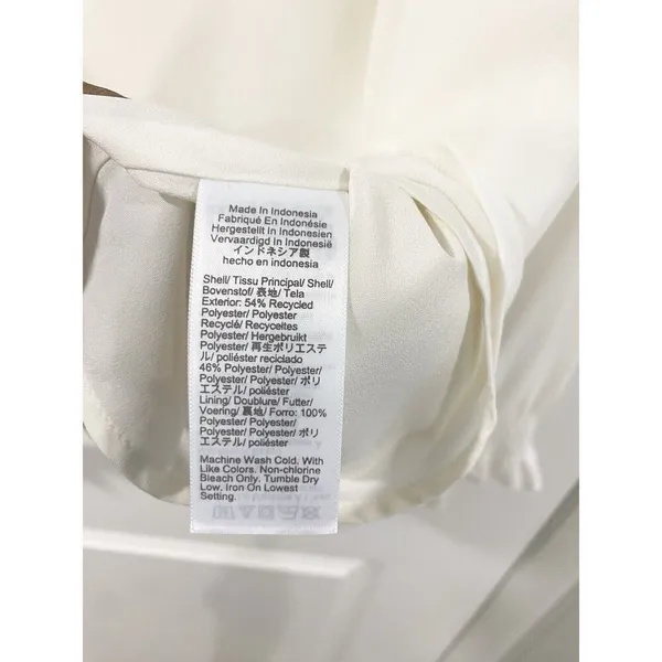 NWT J.Crew Factory Ivory Smocked Cuff Blouse Medium Puff Sleeve Work Office Top - Image 11