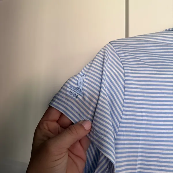 Renwick Light Blue Striped Dress polo striped cotton stretch‎ - Image 6