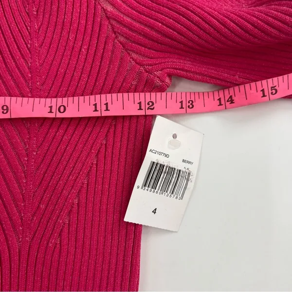 NWT Acler Sanders Ribbed Mini Bodycon Dress In Berry Tulip Sz‎ 4 - Image 8