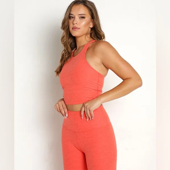 Beyond Yoga Spacedye Focus Cropped Tank in Fresh Coral Size Small - Image 3
