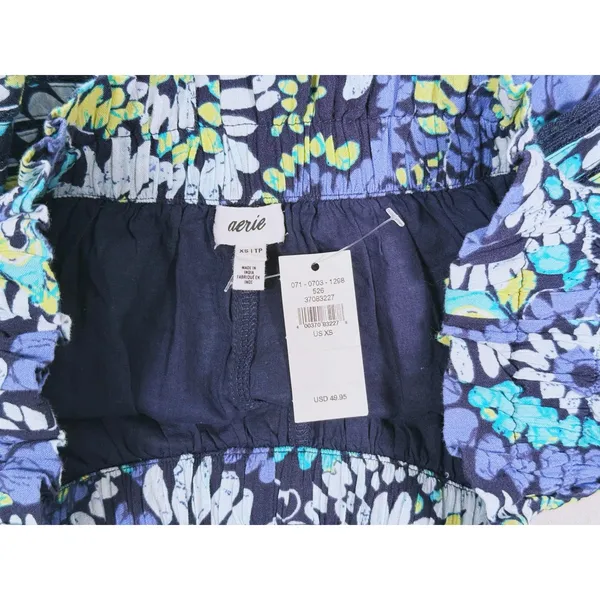 NWT Aerie Floral Lace Tiered Ruffle Skort Size XS Blue Coquette Fairy Y2K - Image 5