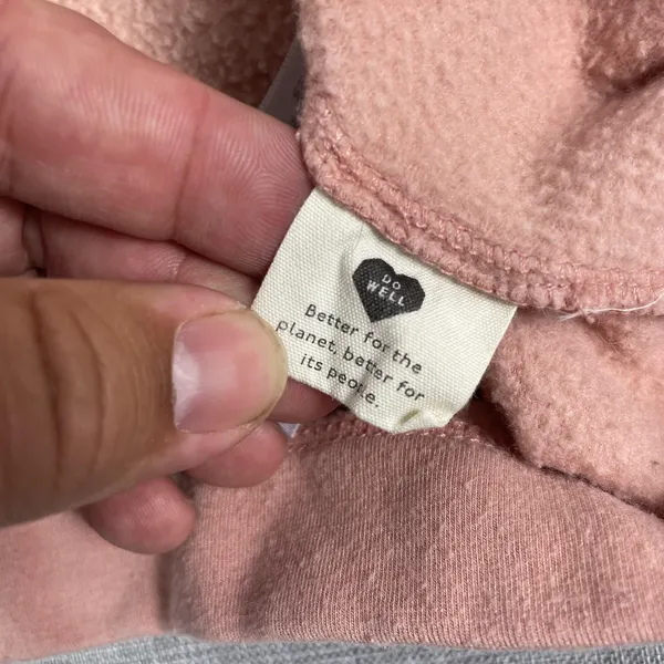Madewell Hoodie Womens Large Pink‎ Pullover Lined Relaxed Hooded Pockets MWL - Image 8