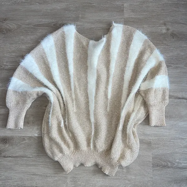 Miracle Sweater Knit Off-The-Shoulder Distressed Small/Medium - Image 3