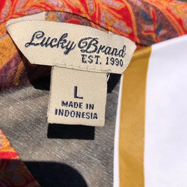 Lucky Brand long sleeve Floral Print blouse L - Image 3