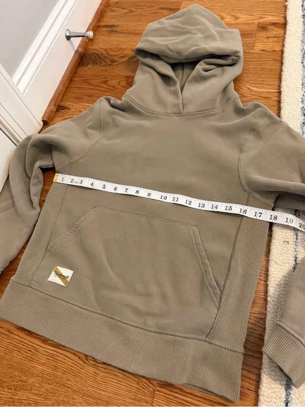 Tracksmith Trackhouse Hooded Sweatshirt in Tan Taupe Size Small - Image 7