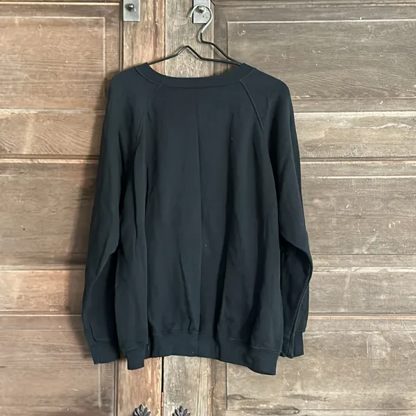 Vintage Santa Claus‎ Christmas Hanes Her Way Womens Sz X Large Black Sweatshirt - Image 5