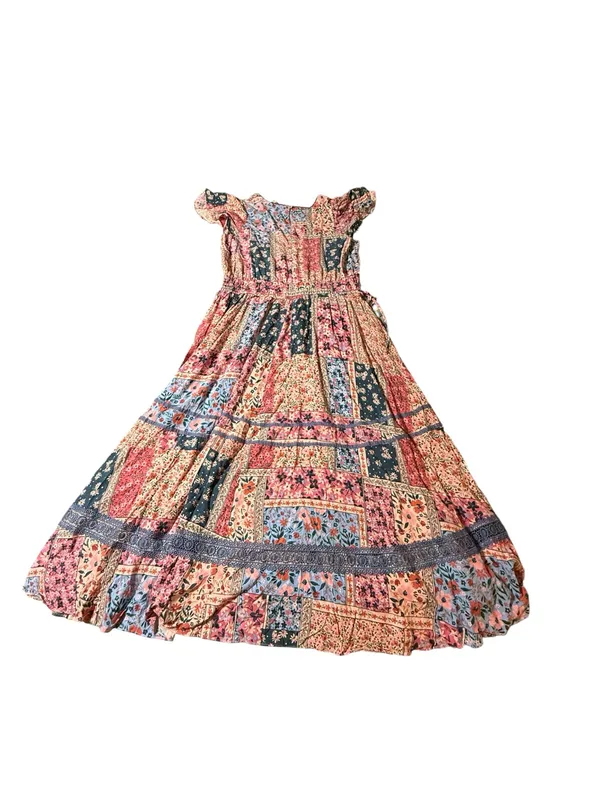 Matilda Jane XL Patchwork Floral Maxi Dress Boho Tiered Smocked - Image 4