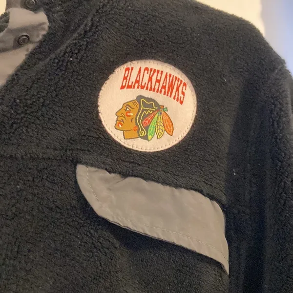 NHL Chicago black hawks fleece pullover sz S EUC - Image 2