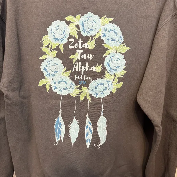 ZTA Zeta Tau Alpha Iota Delta Sorority Towson University Gildan Sweatshirt, Med - Image 2
