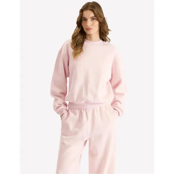 Skims Cotton Fleece Classic Crew Sweatshirt, Barely Pink, S NWT (Dep) - Image 2