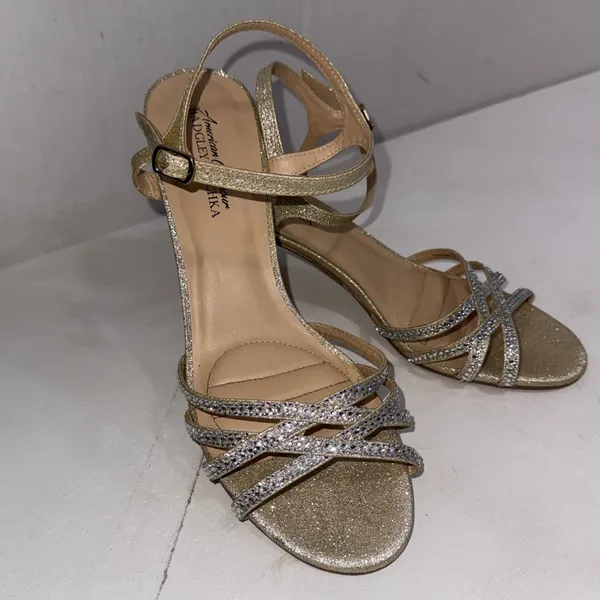 Badgley‎ Mischka American Glamour Glitter Strappy Heels Pageant Dress Shoes 9.5 - Image 14