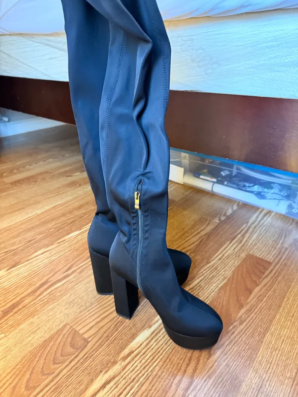 Dolls Kill Black Thigh-High Boots - Image 10