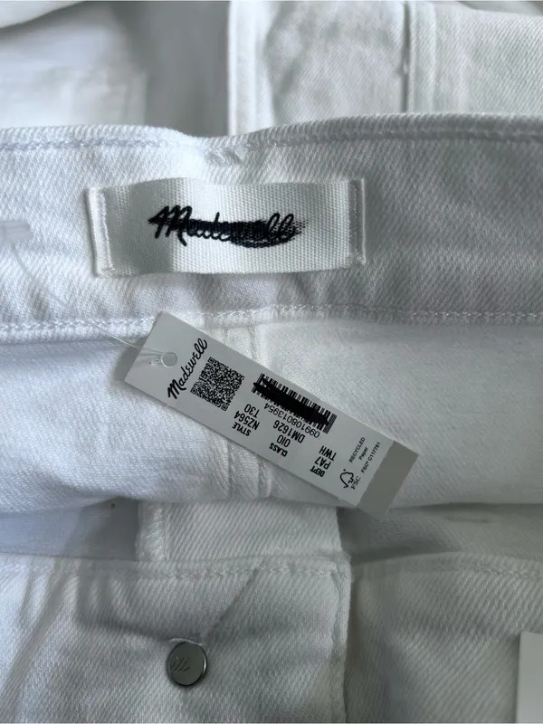 NWT Madewell Tall White The Emmy Wide Leg Jeans Size 30T‎ - Image 5