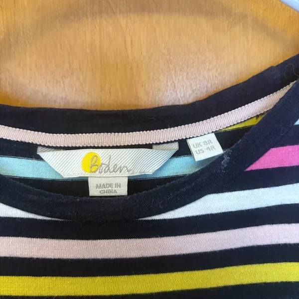 Boden Striped Jersey Dress Womens 4R Multi Color‎ Short Sleeve Cotton D0143 - Image 6