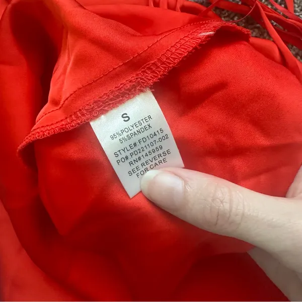 Red Satin Slip Dress - Image 5