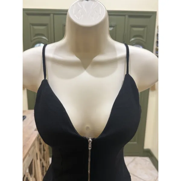 Black Spaghetti Strap Bodycon Mini Dress – Size S - Image 3