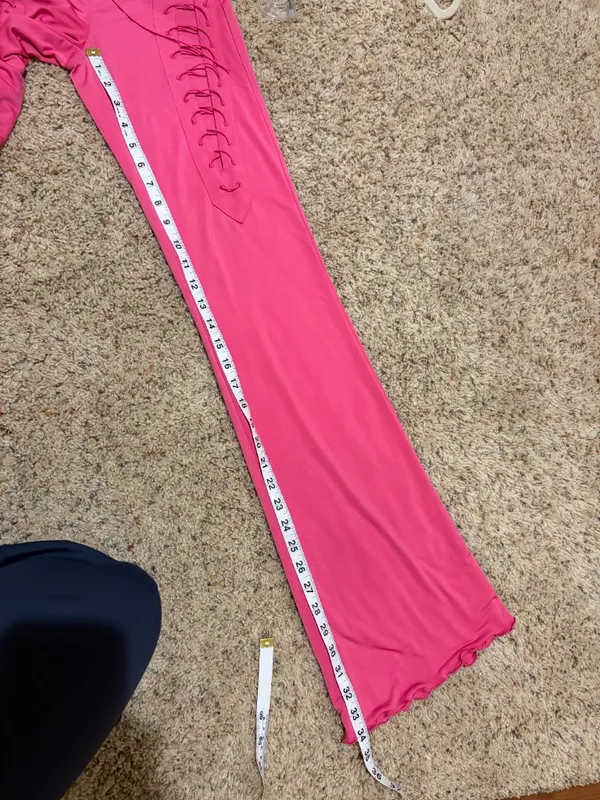 I.AM.GIA Nyx Hot Pink Lace Up Flare Pants - Image 13