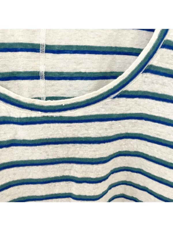 Veronica Beard Arion Linen Muscle Tank Blue Stripe S Coastal Preppy Nautical - Image 4