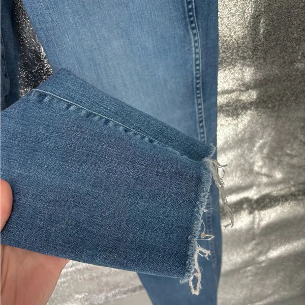 J. Crew Raw Hem Button Fly Cropped Vintage Straight Jeans - Image 8