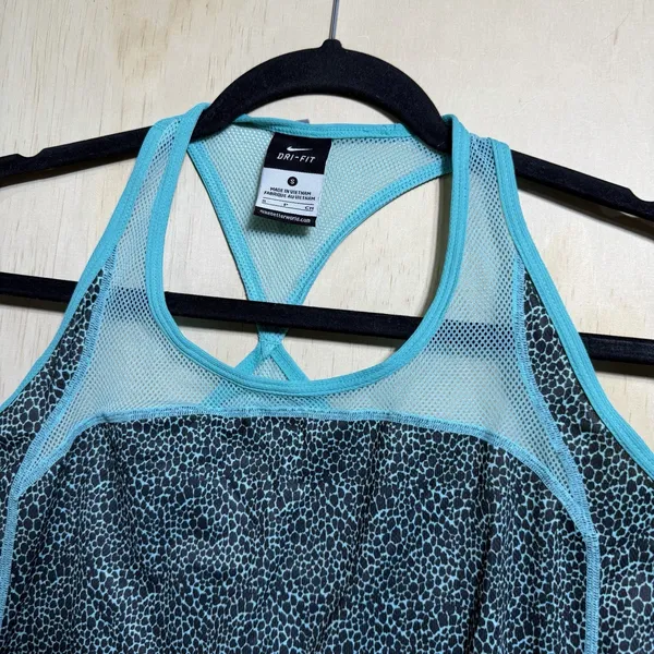 Nike Dri-FIT Racerback Tank Top‎ Women’s Small Blue Print Athletic Running Gym - Image 3