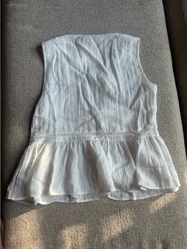 NEW Zara White Tie-Front Top - Image 3