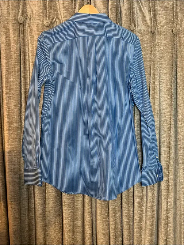 NWT Lauren Ralph Lauren Classic Blue Pinstripe Button Down Dress Shirt Size 8 - Image 11