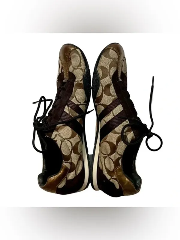 Coach Katelyn Monogram Classic Signature Lace Up Sneakers Size 7 - Image 3