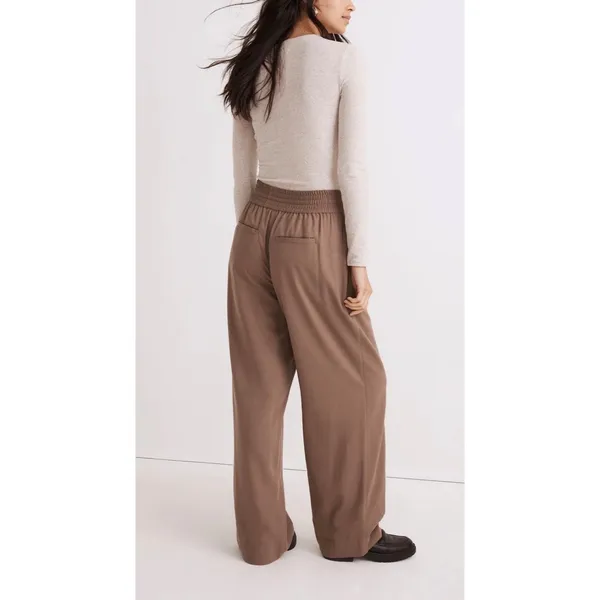 NWT Madewell Drapeweave Carley Wide Leg Pants XXS Brown Pull‎ On High Rise - Image 2