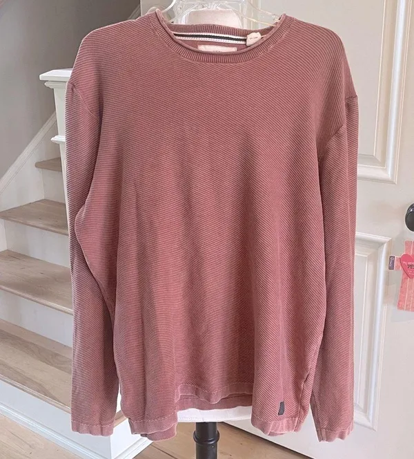 Cozy Blush Ribbed Grunge Pullover Pink Size XXL - Image 5
