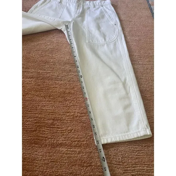 J Crew White High Rise Women’s Utility Pants 29P Cotton Cropped Fit - Image 6