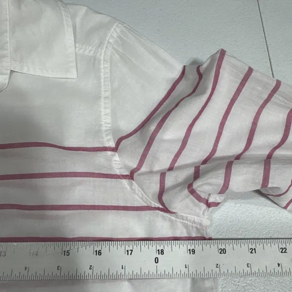 Pendleton Womens Button Down Shirt White Red Stripes Long Sleeve Top Size M - Image 6