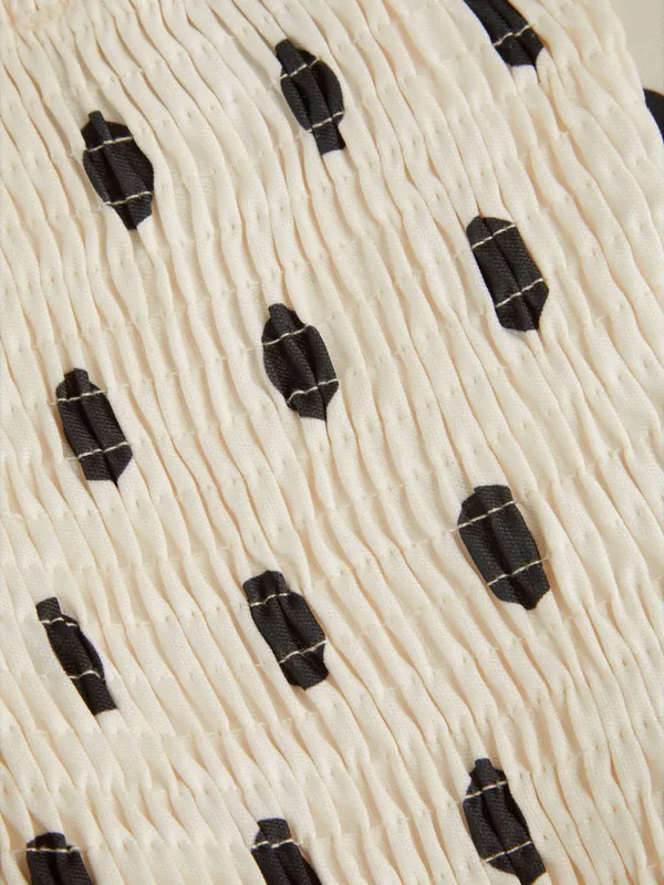 Cider Sculptural Bandeau Polka Dot Maxi Dress NWT Cream Black Size Small - Image 12