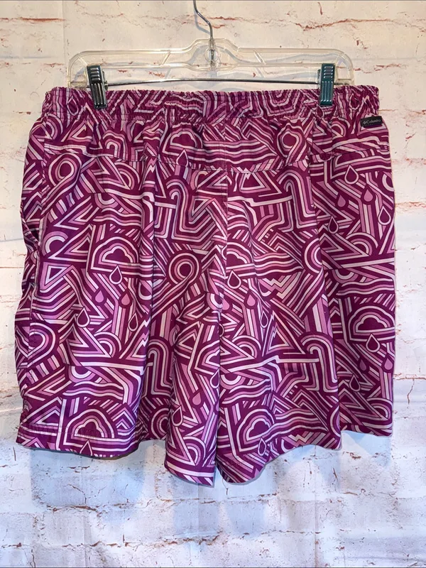 Columbia Womens XL Geometric purple board shorts pull on lightweight pockets - Image 3