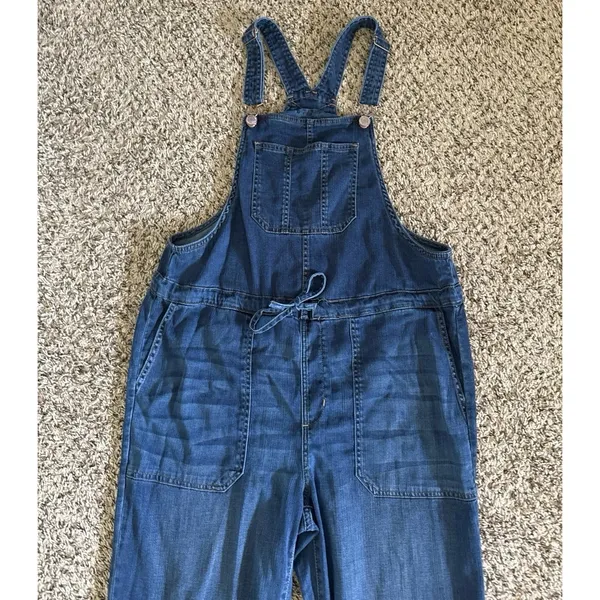 Time and Tru Women's Denim Drawstring‎ Overalls Size Small (4-6) - Image 2