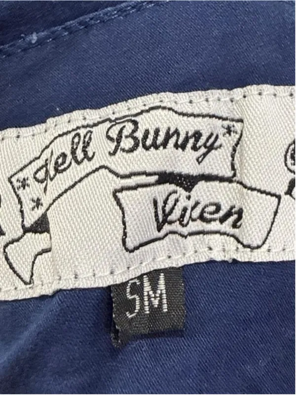 Hell Bunny Navy White Sailor Mini Dress Women's Size S - Image 7