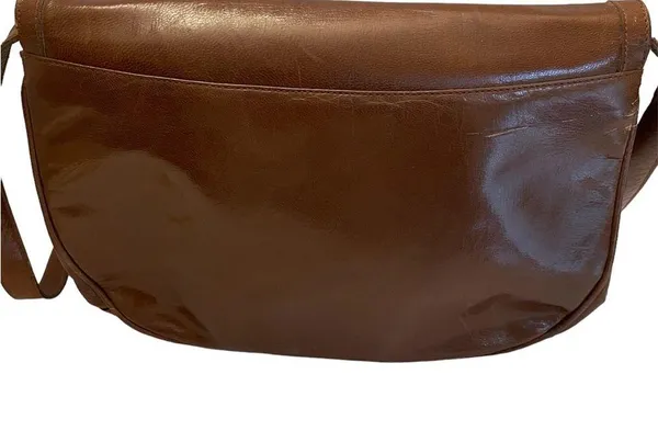 Crouch & Fitzgerald Brown Leather Adjustable Strap Crossbody Shoulder Bag ITALY - Image 3