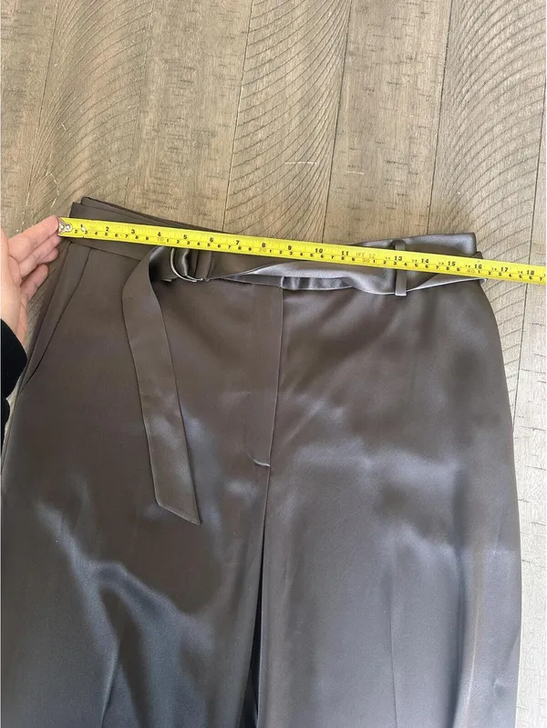 Babaton Aritzia Becket Satin Wide Leg Trouser Pants Soot Brown Women’s size 10 - Image 10