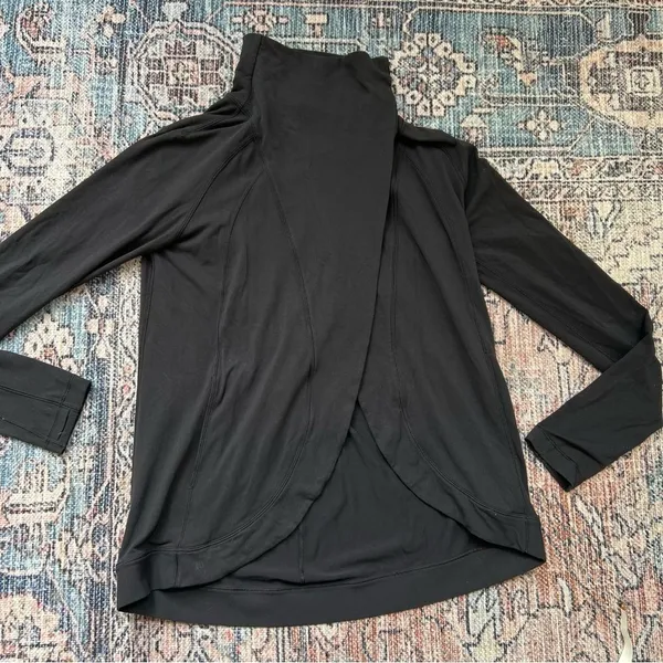 Lululemon Rulu Rally Wrap Long Sleeve Jacket Top Size 4 Black - Image 10
