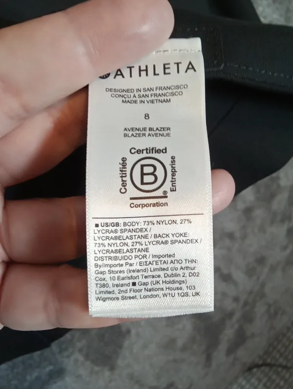 Athleta Avenue Blazer Womens Size 8 Black Stretch Travel Office Buniness Classic - Image 8