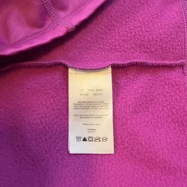 Columbia Womens Omni-Wick Fleece Hoodie Purple Cowl Neck Thumbholes Pullover XS - Image 7
