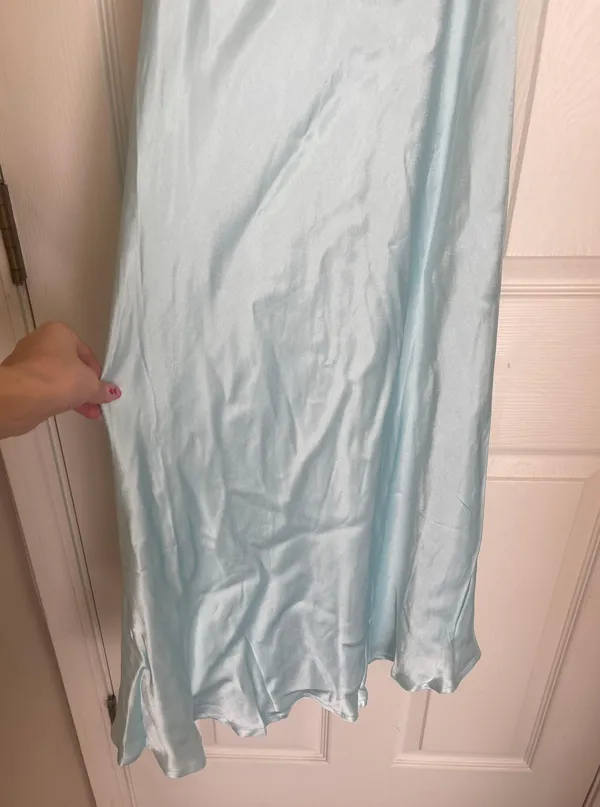 Bardot MINT Women's Asymmetric-Hem Satin Dress - Image 7