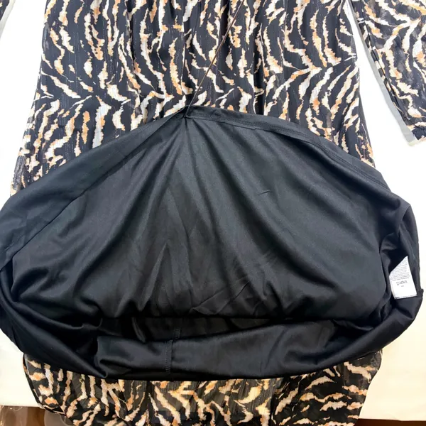 Sofia Jeans Sofia‎ Vergara Tiger Print Midi Dress Metallic Smocked XS New - Image 11