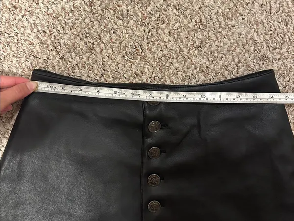 Black Faux Leather Button-Front Mini Skirt - Image 6