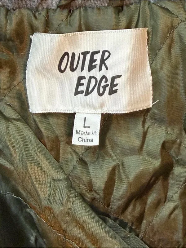 Outer Edge Olive Green Bomber Jacket with Gray Hood - Image 6