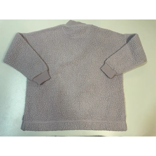 Aerie Dream Sherpa Quarter Zip Pullover Sweatshirt Womens Sz Small Lavender - Image 7