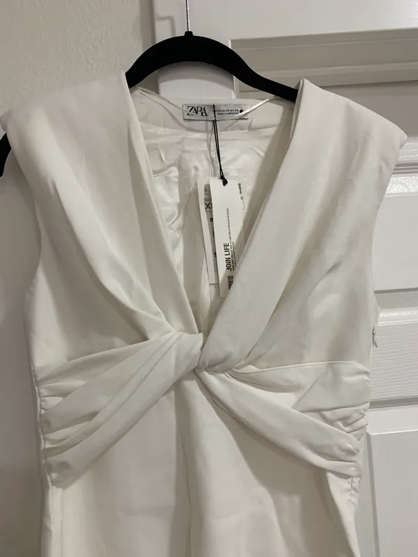 Zara Nwt White Mini Dress Sz Xs - Image 2